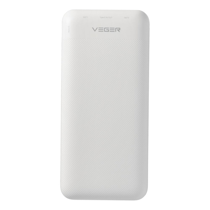 VEGER powerbank 20000 mAh PD QC3.0 2A 20W L20S (VP2039PD / W2039PD) biały