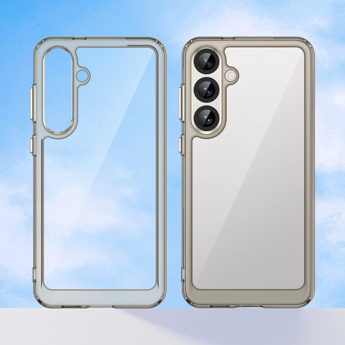 Etui Outer Space Case do Samsung Galaxy A36 pokrowiec z elastyczną ramką  - półprzezroczyste, czarne