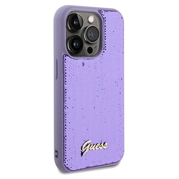 Etui Guess GUHCP14XPSFDGSU iPhone 14 Pro Max 6.7" fioletowy/purple hardcase Sequin Script Metal Case