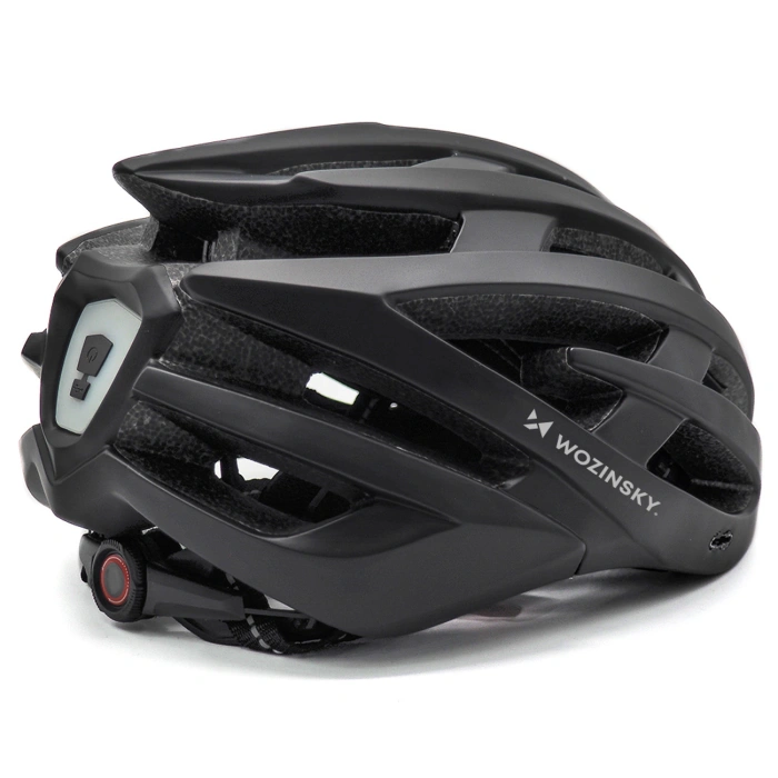 Kask rowerowy MTB Wozinsky z tylną lampką USB L - czarny