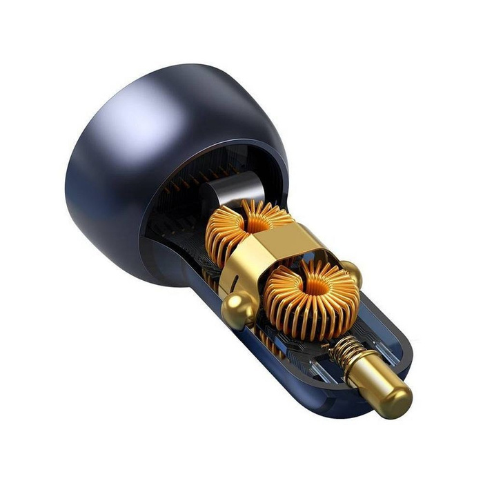 Baseus ładowarka samochodowa USB / USB Typ C 65 W 5 A SCP Quick Charge 4.0+ Power Delivery 3.0 ekran LCD przezroczysty (CCKX-C0A)