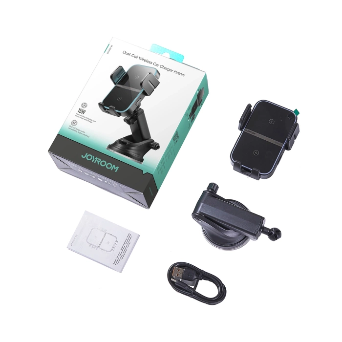 Uchwyt z ładowarką indukcyjną Joyroom JR-ZS246 S na deskę rozdzielczą - czarny