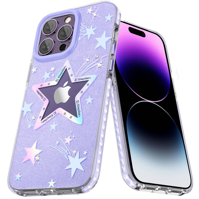 Etui Kingxbar Heart Star Series etui iPhone 14 Plus pokrowiec obudowa na tył plecki purple star Case