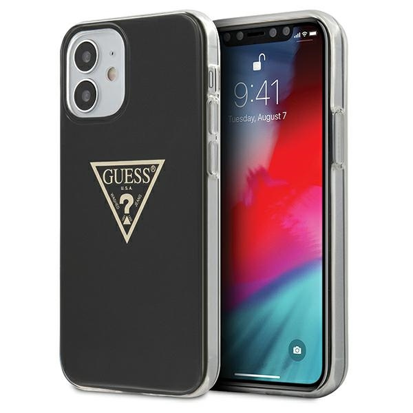Etui GUESS Apple iPhone 12 Mini Metallic Collection Czarny Hardcase