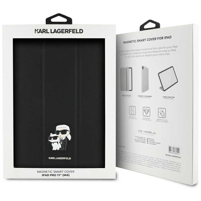 Karl Lagerfeld KLFC11PM24SAKCK iPad Pro   11" 2024 Book Cover czarny/black Saffiano Magnetic Karl &Choupette