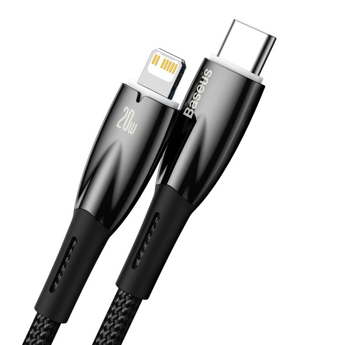 Baseus Glimmer Series kabel z szybkim ładowaniem USB - Lightning 480Mb/s PD 20W 1m czarny