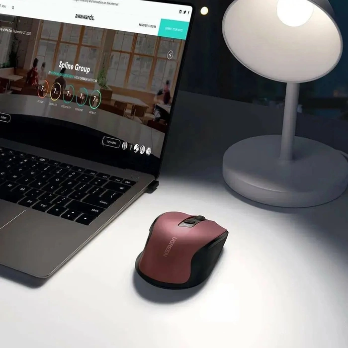 Bezprzewodowa mysz UGREEN MU006 2.4 GHz + Bluetooth 5.0 (czerwona)