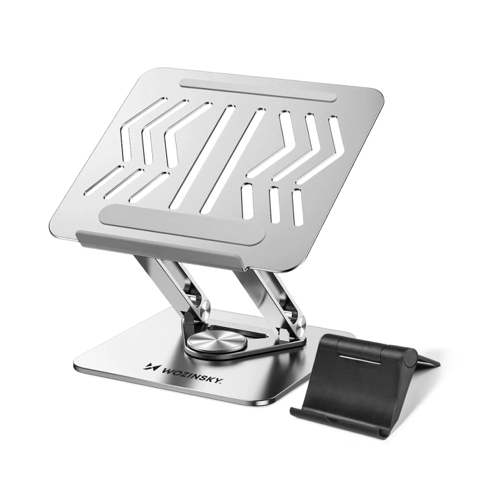 Podstawka pod laptopa Wozinsky WRS-CPY84SS aluminiowa + Gratis! podstawka do smartfona - srebrna