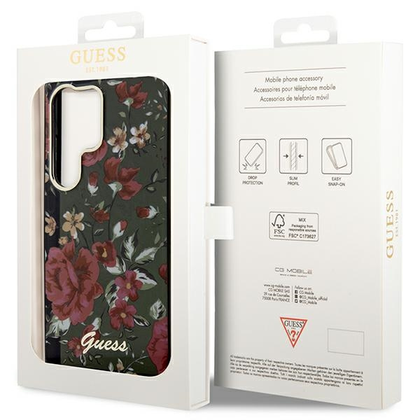 Etui Guess Guhcs23lhcfwsa S23 Ultra S918 Zielony/kaki Hardcase Flower Collection Case