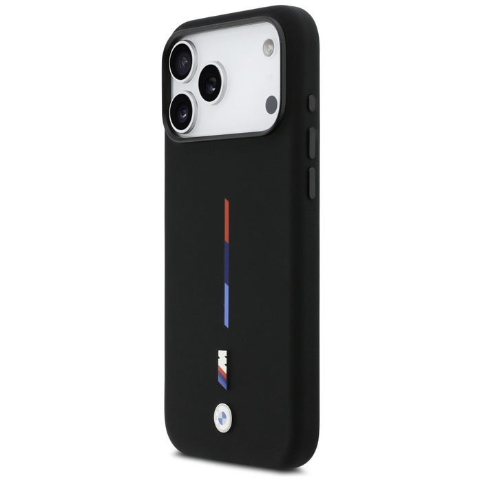 Etui BMW M Silicon Tricolor Line MagSafe do iPhone 17 Pro Max czarny