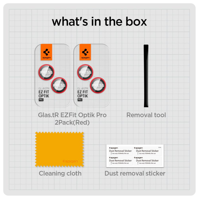 Osłona Aparatu Spigen Optik.tr ”ez Fit” Camera Protector 2-pack iPhone 15 / 15 Plus / 14 / 14 Plus Red