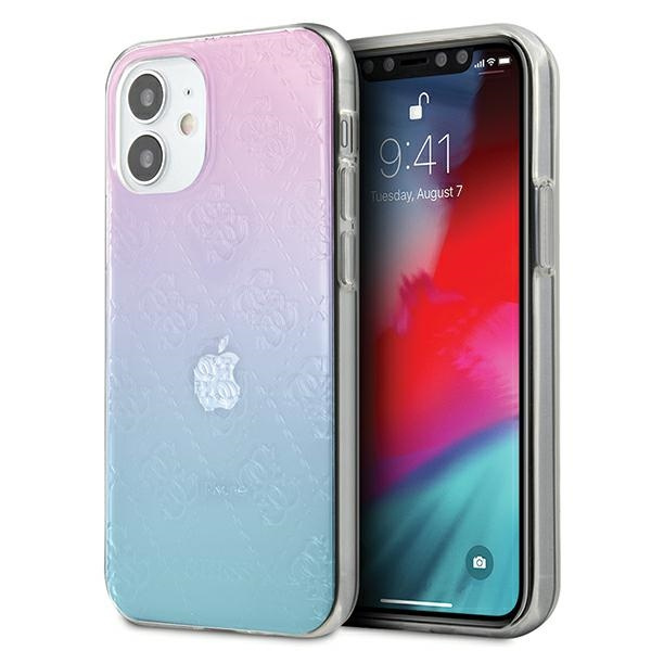 Etui GUESS Apple iPhone 12 Mini 4G 3D Pattern Collection Niebieski Różowy Hardcase