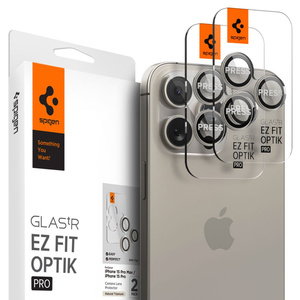 Osłona Aparatu Spigen Optik.tr ”ez Fit” Camera Protector 2-pack IPHONE 14 PRO / MAX / 15 PRO / MAX / 16 PRO / MAX / 17 PRO / MAX Natural Titanium
