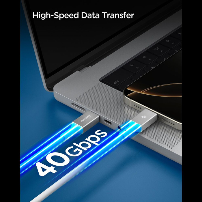 KABEL USB-C SPIGEN EB24012CC ESSENTIAL 240W 120CM BIAŁY