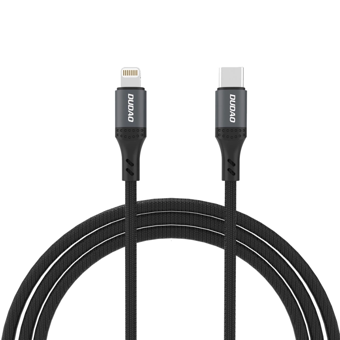 Kabel Dudao L3CL USB-C - Lightning 30W w oplocie 1,2m - czarny