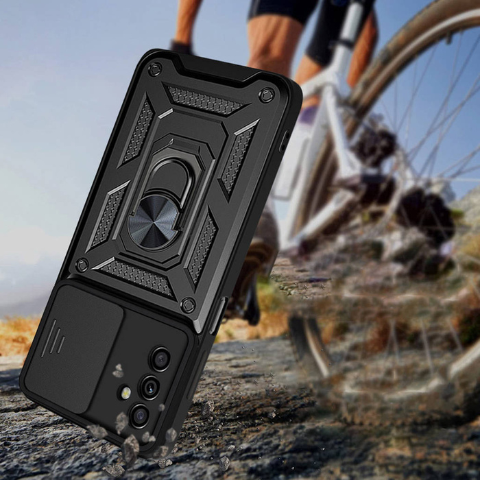 Etui Hybrid Armor Camshield etui Samsung Galaxy A13 5G pancerny pokrowiec z osłoną na aparat czarne Case