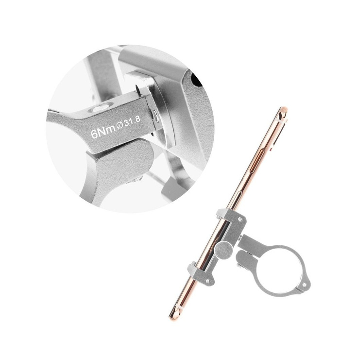 GUB uchwyt rowerowy na kierownicę G85 Aluminium srebrny