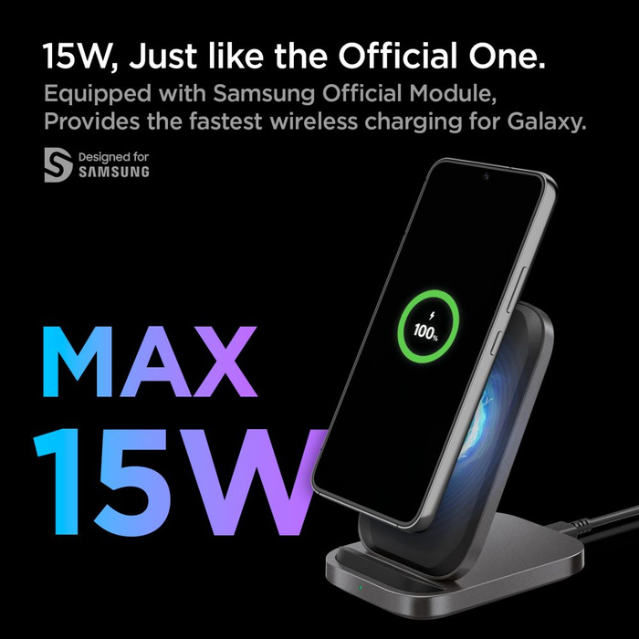 Ładowarka Bezprzewodowa Spigen Pf2102 Arcfield Wireless Charger 15w Black