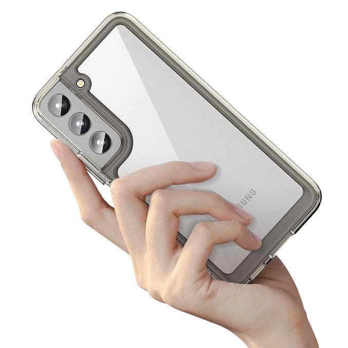 Outer Space Case etui do Samsung Galaxy S22+ (S22 Plus) sztywny pokrowiec z żelową ramką czerwony