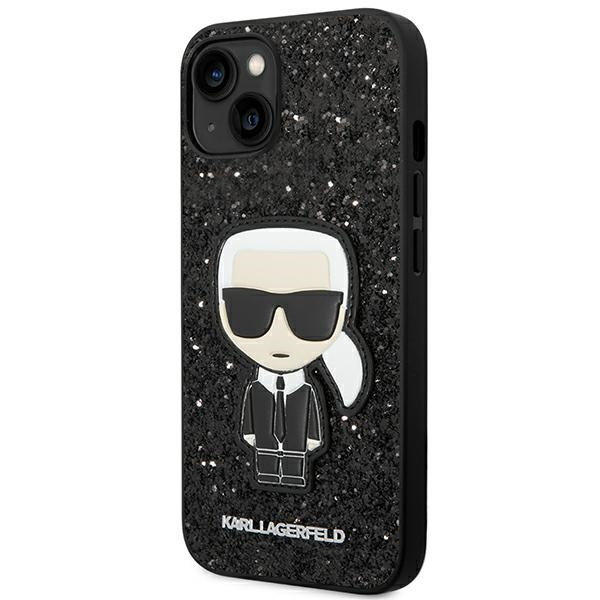 Etui KARL LAGERFELD Apple iPhone 14 Plus Glitter Flakes Ikonik Czarny Hardcase