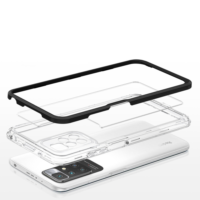 Clear 3in1 etui do Xiaomi Redmi 10 żelowy pokrowiec z ramką czarny