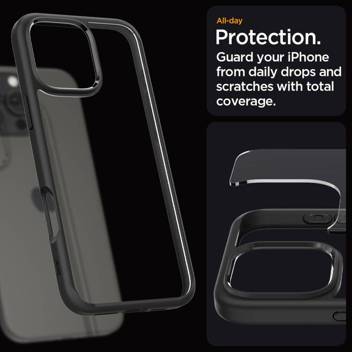 ETUI SPIGEN ULTRA HYBRID IPHONE 16 PRO MAX MATTE BLACK