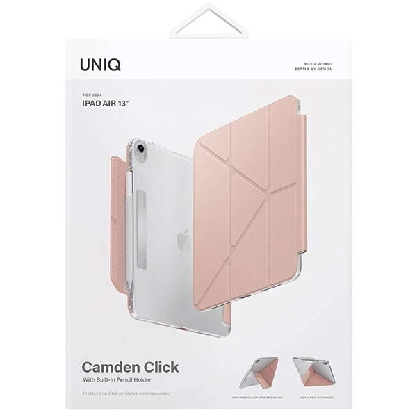 Etui UNIQ Camden Click na iPad Air 13" 2024 - różowe
