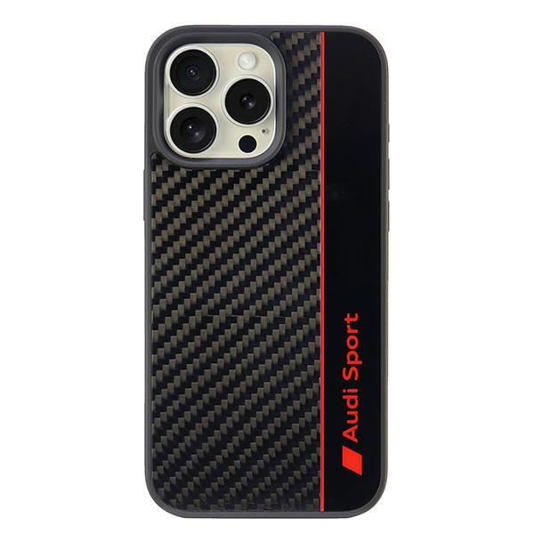 Audi Carbon Fiber Stripe iPhone 16 ProMax 6.9" czarny/black hardcase AUS-TPUPCIP16PM-R8/D1-BK