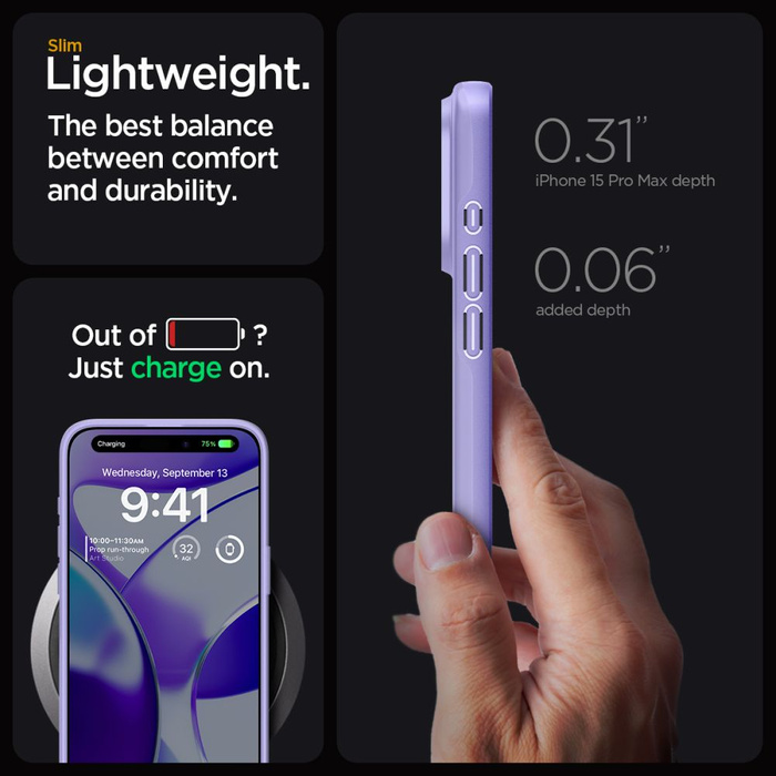 Etui iPhone 15 Pro Max Spigen Thin Fit Iris Purple