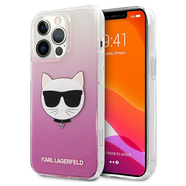Etui KARL LAGERFELD Apple iPhone 13 Pro Max Choupette Head Różowy Hardcase