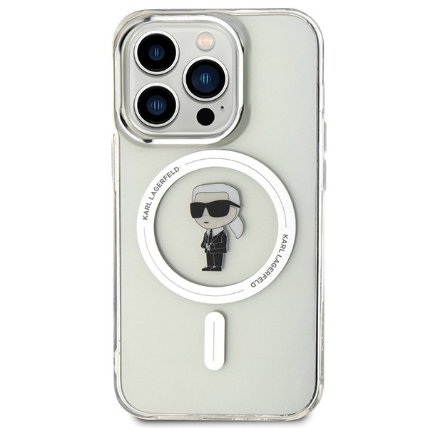 Etui Karl Lagerfeld KLHMP15LHFCKNOT iPhone 15 Pro 6.1" transparent hardcase IML Ikonik MagSafe Case