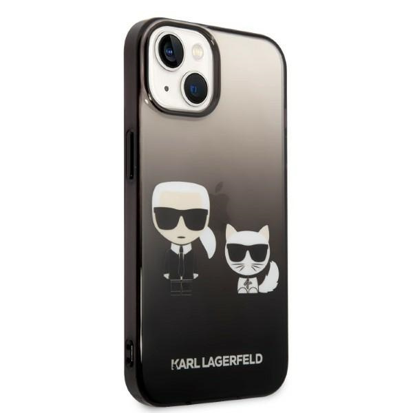 Etui KARL LAGERFELD Apple iPhone 14 Gradient Ikonik Karl & Choupette Czarny Hardcase