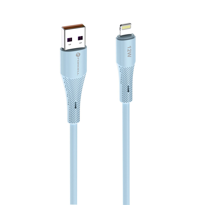 Kabel USB A do Lightning Forcell F-Energy 2,4A 12W Silicone 1 m C343 niebieski