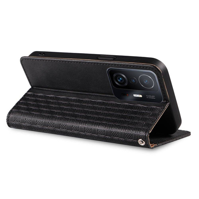 Magnet Strap Case etui do Xiaomi Redmi Note 11 Pro pokrowiec portfel + mini smycz zawieszka czarny
