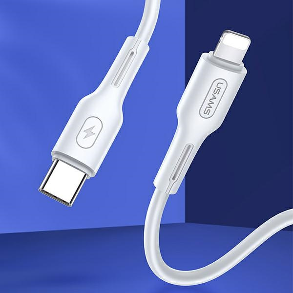 Kabel USAMS USB-C Apple Lightining U43 30W PD 1.2m Biały