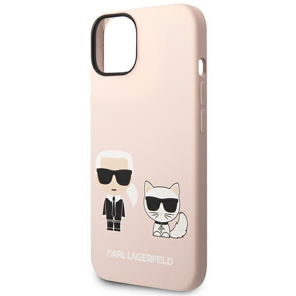 Etui KARL LAGERFELD Apple iPhone 14 Silicone Karl & Choupette Magsafe Jasnoróżowy Hardcase