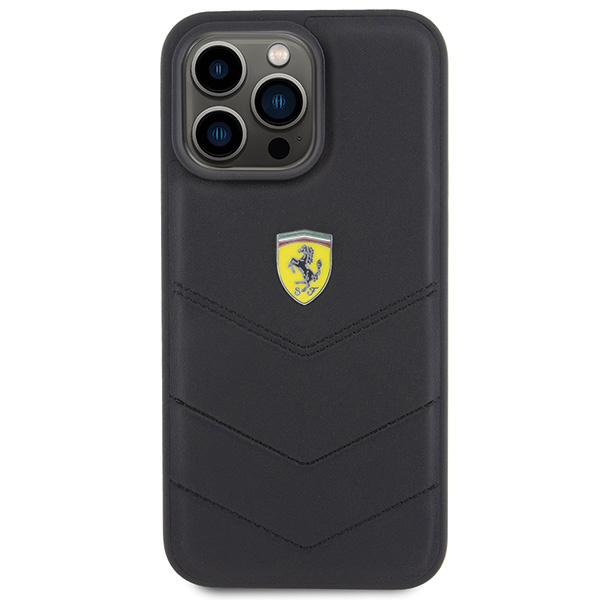 Etui Ferrari FEHCP15XRDUK iPhone 15 Pro Max 6.7" czarny/black hardcase Quilted Metal Logo Case