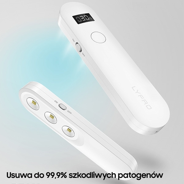 Lampa Dezynfekująca UNIQ LYFRO Beam Mini UV-C Ręczna Sterylizator Biały