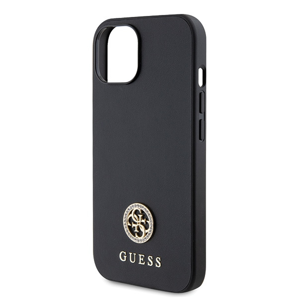 Etui Guess GUHCP15SPS4DGPK iPhone 15 6.1" czarny/black hardcase Strass Metal Logo Case
