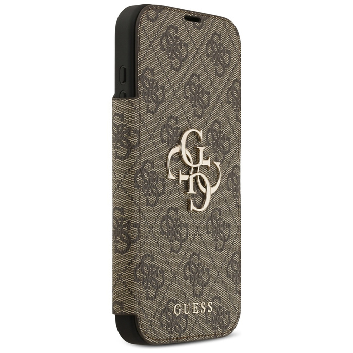 Etui Guess Book 4G Metal Logo do iPhone  17 Pro Max brązowy