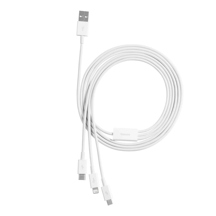 Kabel Baseus Superior Series USB-A - USB-C / Lightning / micro USB 3.5A 1m - biały