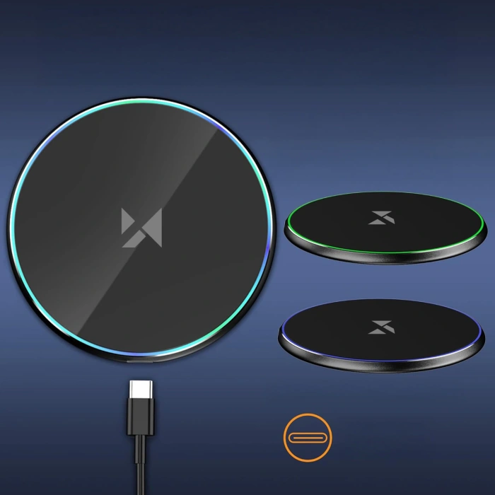 Ładowarka indukcyjna Wozinsky WLI-01Y 15W Qi z kablem USB-C - czarny
