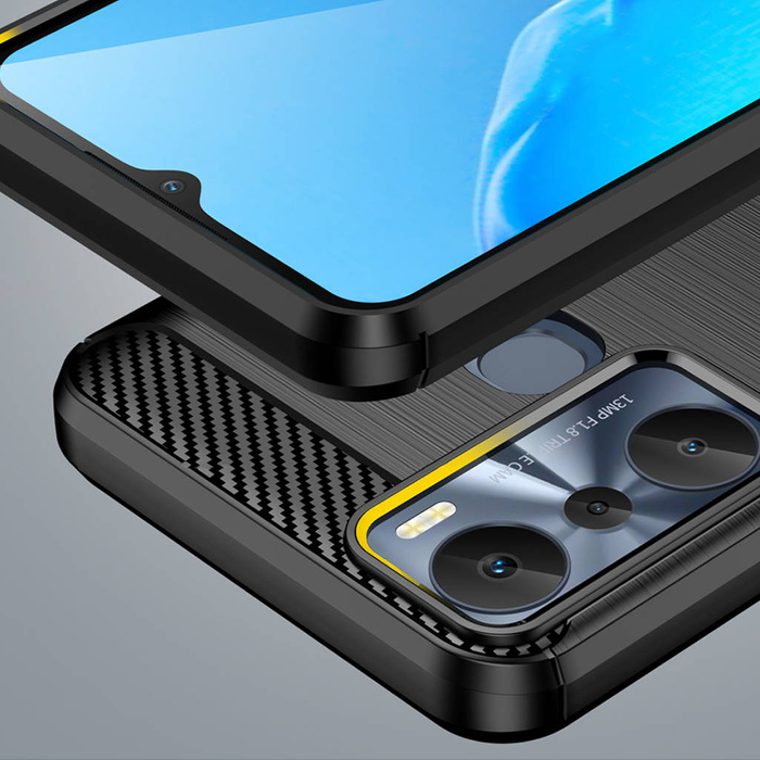 Etui Carbon Case etui do Infinix Hot 20i elastyczny silikonowy karbonowy pokrowiec czarne Case