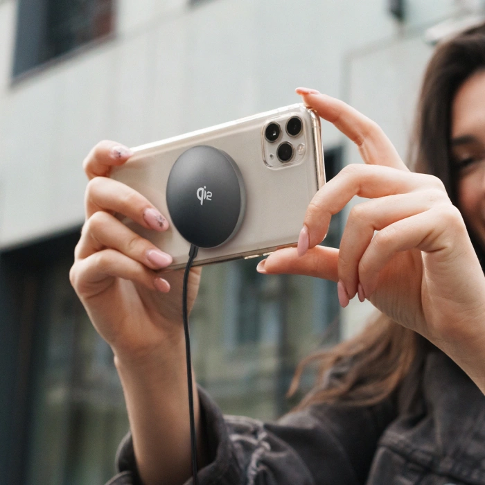 Ładowarka indukcyjna Wozinsky 15W bezprzewodowa Qi2  - czarna