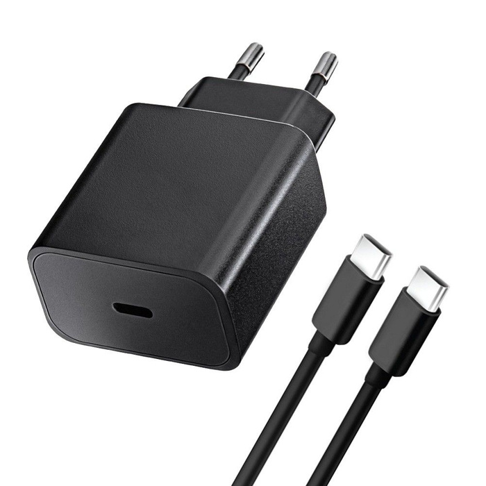 Ładowarka sieciowa do telefonu Blue Star USB C QC4.0 PD 3A 25W + kabel USB C do USB C TFB-TC-25WPD czarna