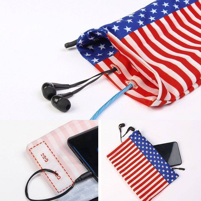 Elastyczny materiałowy armband opaska na ramię do biegania fitness M granatowy