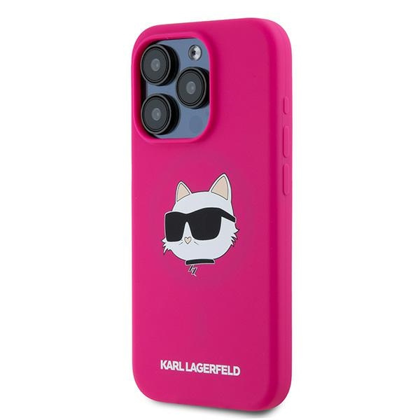 Etui Karl Lagerfeld KLHMP15XSCHPPLF iPhone 15 Pro Max 6.7" różowy/fuschia hardcase Silicone Choupette Head MagSafe