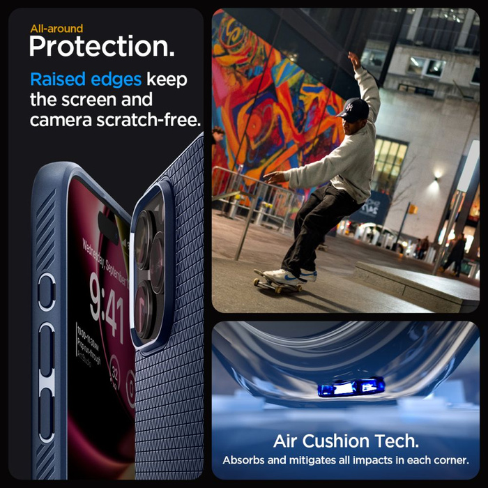 Etui Spigen Liquid Air iPhone 15 Pro Navy Blue Case