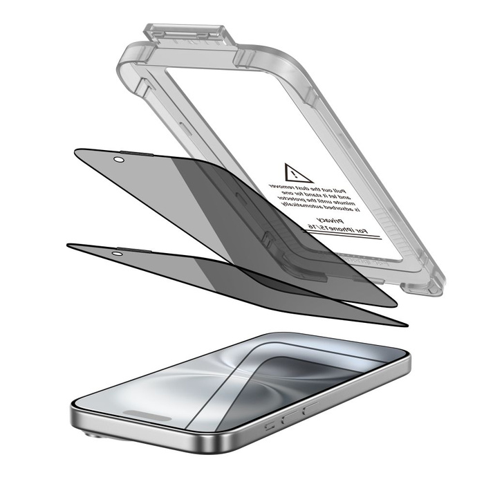 SZKŁO PRYWATYZUJĄCE TECH-PROTECT IPHONE 15 / 16 QUICK SET SPY+ 2-PACK  PRIVACY