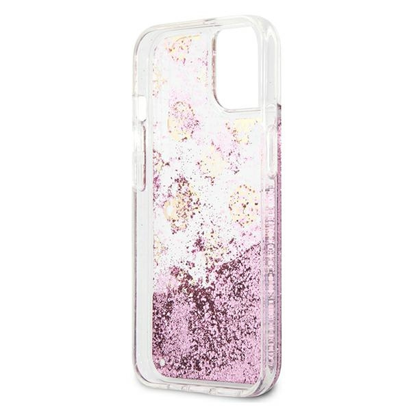 Etui GUESS Apple iPhone 13 Mini Peony Liquid Glitter Różowy Hardcase